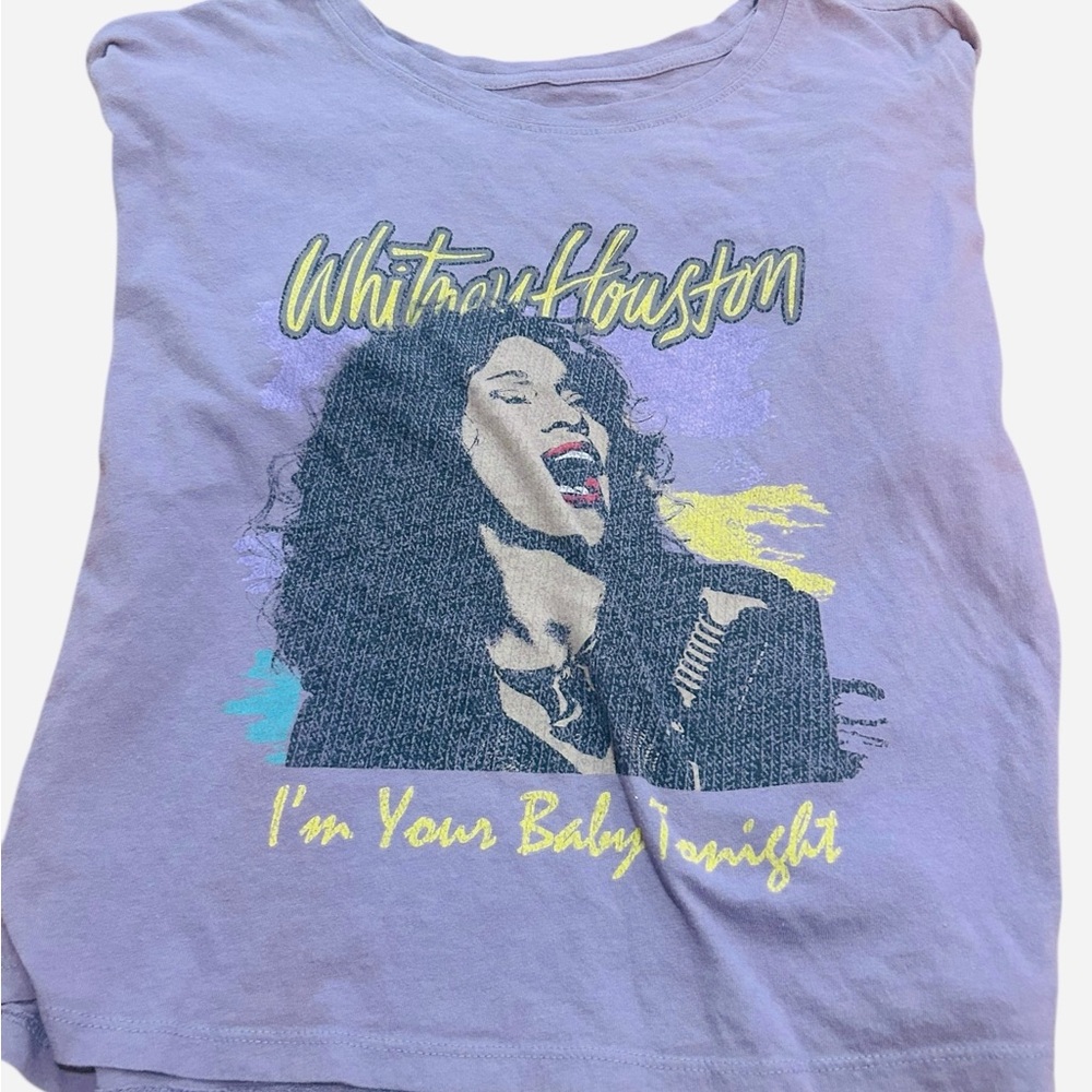 Old Navy Lavender Whitney Houston Graphic Crop Top